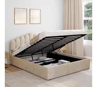 Lit coffre 160 velours beige