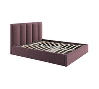 Vente-unique - Lit Coffre 160 x 200 cm avec tête de lit Coutures Verticales - Tissu - Bordeaux - KILACLO