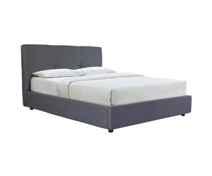 Lit coffre 160 x 200 cm en tissu gris SOGNO