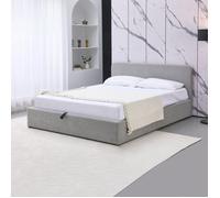 Lit coffre 160x200 en bouclette avec tête de lit + sommier à lattes