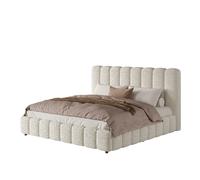 Lit coffre 180/200 cm blanc en bou vec rangement hydraulique
