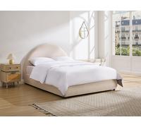 Lit coffre 180 x 200 cm - Velours côtelé - Beige - LIRIMO