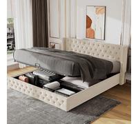 Lit Coffre 180x200 cm Lit adulte - Beige