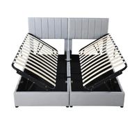 Lit coffre 180x200cm lit 2 personnes lit double multifonctionnel lit hydraulique , gris