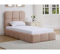 Lit coffre 90 x 190 cm ? Tissu texturé ? Rose ? DILUDO