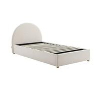 Lit coffre 90 x 190 cm - Velours côtelé - Beige - LIRIMO