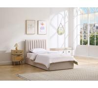Lit coffre 90 x 200 cm ? Tissu ? Beige ? SARANELI