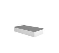 Lit coffre 90x190cm - - avec bords arrondis, coloris blanc - Hauteur 32 x Longueur 89 x Profondeur 190 cm - PEGANE -