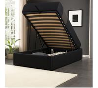 Lit Coffre 90x200 - KING OF DREAMS - Dehoussable - 12 Lattes - Montage Rapide - Noir