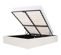 Lit coffre adulte 140 x 190 cm - Tissu Beige - ECLIPSE