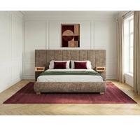 Lit coffre ALOE avec tête de lit capitonnée chevets et LED intégrées marron 180x200 BOBOCHIC 180x200 Marron