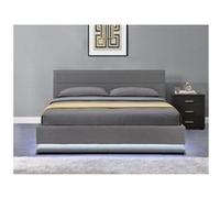 Lit coffre anastasia habitat et jardin 151 x 203 x 90.5 cm en contreplaque cadre a lattes pour 2 personnes de couleur gris Gris G