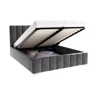Lit Coffre Anton 140 x 190 cm avec sommier à lattes relevable Gris foncé