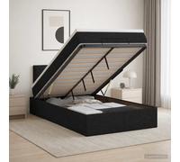 Lit coffre avec matelas et LED avec bandes LED Tissu ottoman Réglable vidaXL vid