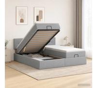 Lit coffre avec matelas et LED avec bandes LED Tissu ottoman Réglable vidaXL vid