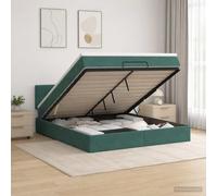 Lit coffre avec matelas et LED avec bandes LED Velours ottoman Cadre en vidaXL v