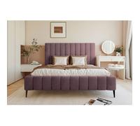 Lit coffre avec pieds - FIARRO - 160x200 cm - en tissu velours violet