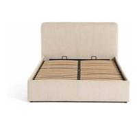 Lit coffre best mobilier 155 x 200 x 100 cm en velours sommier a lattes pour 2 personnes de couleur beige Beige G