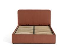 Lit coffre best mobilier 210 x 175 x 100 cm en velours sommier a lattes pour 2 personnes de couleur rouge Terracotta G