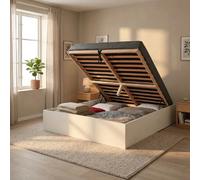 Lit coffre BILBAO 160x200 cm + sommier / blanc