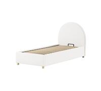 Lit Coffre Bouclé Blanc Moon 90x200