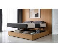 Lit coffre Bouclette 3 positions Sampur : 90 x 190 cm / Gris clair / Lit seul