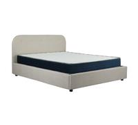 Lit coffre capitonné 160 x 200 cm en tissu beige TARA