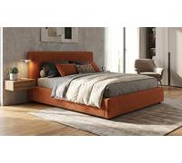 Lit coffre Colisée : Côtelé beige / 90 x 190 cm / Matelas Grand View