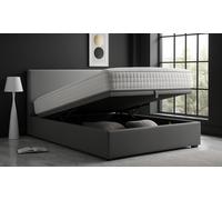 Lit coffre Colisée simili cuir matelas Empereur en option Sampur: 140 x 190 cm / Blanc / Lit seul