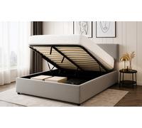 Lit coffre Colisée tissu coloris au choix Sampur : 180x200 cm / Gris foncé / Lit et matelas
