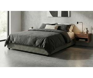 Lit coffre Cômes bouclette : 90 x 190 cm / Gris clair / Lit seul