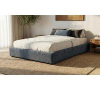 Lit coffre Cômes Velours côtelé matelas Empereur en option : 90 x 190 cm / Bleu nuit / Lit seul