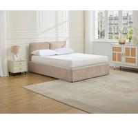 Lit coffre déhoussable 160 x 200 cm - Tissu - Beige + Matelas - TENESE