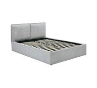 Lit coffre déhoussable 160 x 200 cm - Tissu - Gris clair - TENESE