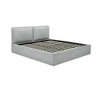 Lit coffre déhoussable 180 x 200 cm - Tissu - Gris clair - TENESE
