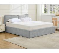 Lit coffre déhoussable 180 x 200 cm - Tissu - Gris clair - TENESE