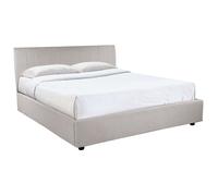 Lit coffre design 160 x 200 cm effet velours gris clair MACHA