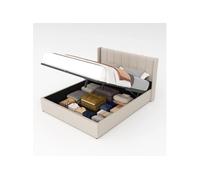 Concept Usine Lit coffre Arlington design 160x200 cm en velours beige