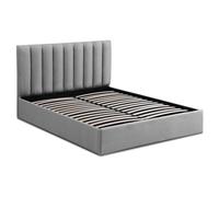 Lit Coffre Design en Tissu Songa 160x200cm Gris