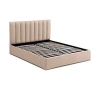Lit Coffre Design en Tissu "Songa" 180x200cm Beige