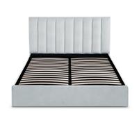 Lit Coffre Design Velours "Songa" 160x200cm Argent