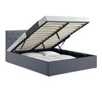 Lit coffre double AUSTIN avec sommier 160 x 200 CM PVC gris