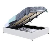 Lit coffre double MIAMI avec sommier 160 x 200 cm PVC blanc Blanc G