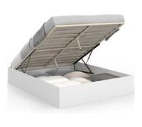 Lit coffre double SANDSIDE avec sommier 160 x 200 cm blanc Blanc