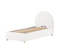 Vipack Lit coffre Moon bouclé enfant 90x200 Blanc