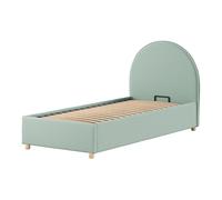 Lit coffre bouclé vert moon 90x200 cm