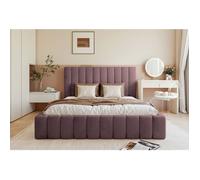 Lit coffre - FIARRO - 140x200 cm - en tissu velours violet