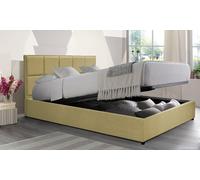 Lit coffre Florence tissu matelas Cosmos en option : Gris clair / 140 x 190 cm / Sans matelas