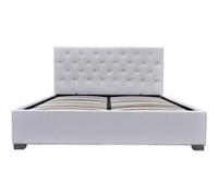 Lit double avec coffre "Tino" - 140 × 190 cm - Blanc