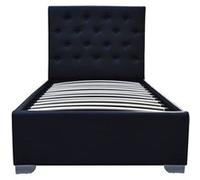 Habitat et Jardin - Lit Simple Tino en Simili Noir avec Coffre Rangements 90 x 190 cm | Cadre de Lit 1 Place Design | Sommier à Lattes et Tête de Lit Inclus